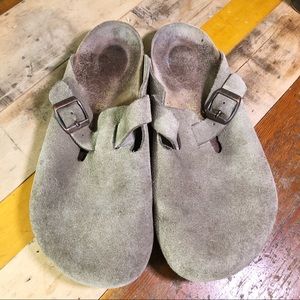 Birks Boston suede clogs